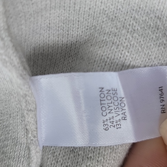 J. Jill Women's Gray Open Front Cardigan Sweater Short Sleeve Oversized Sz L - Picture 7 of 8